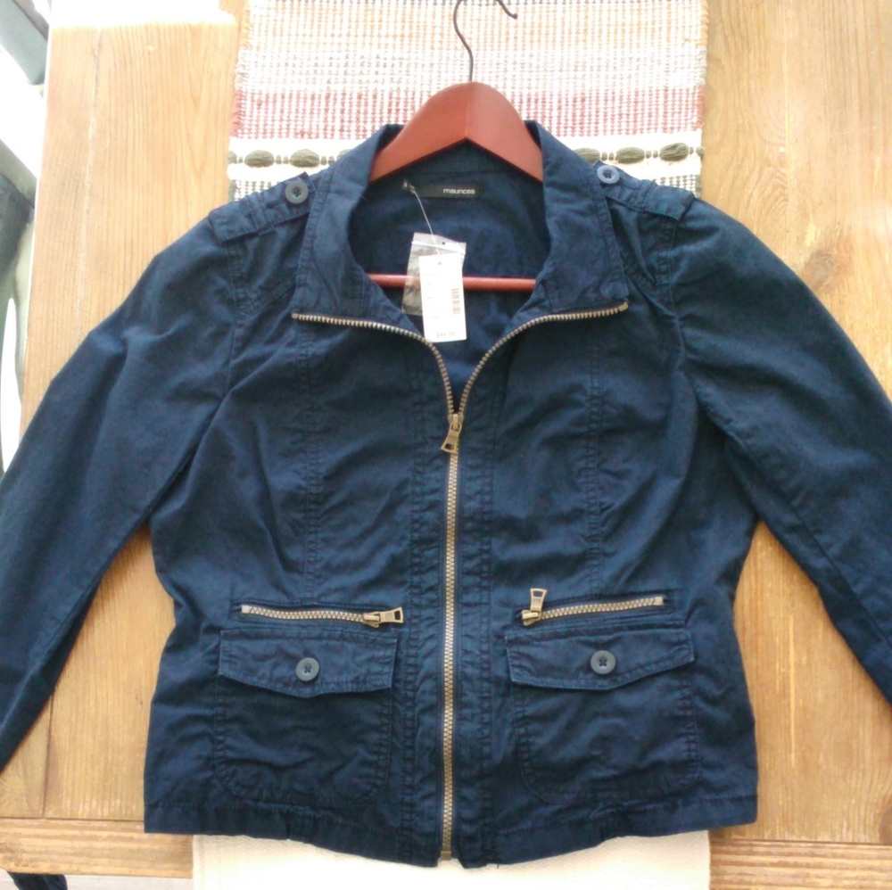 Maurices Dark Blue Thin Utility Jacket for Women